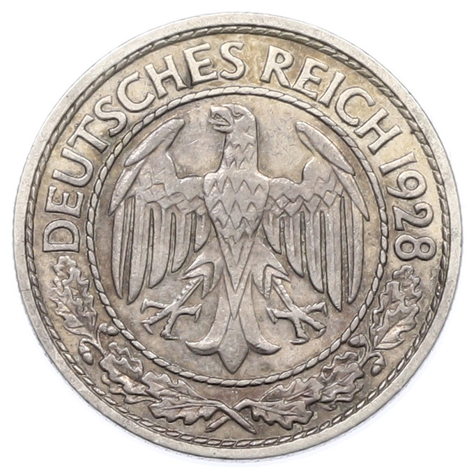 50 рейхспфеннигов 1928 года A Германия — Фото №1