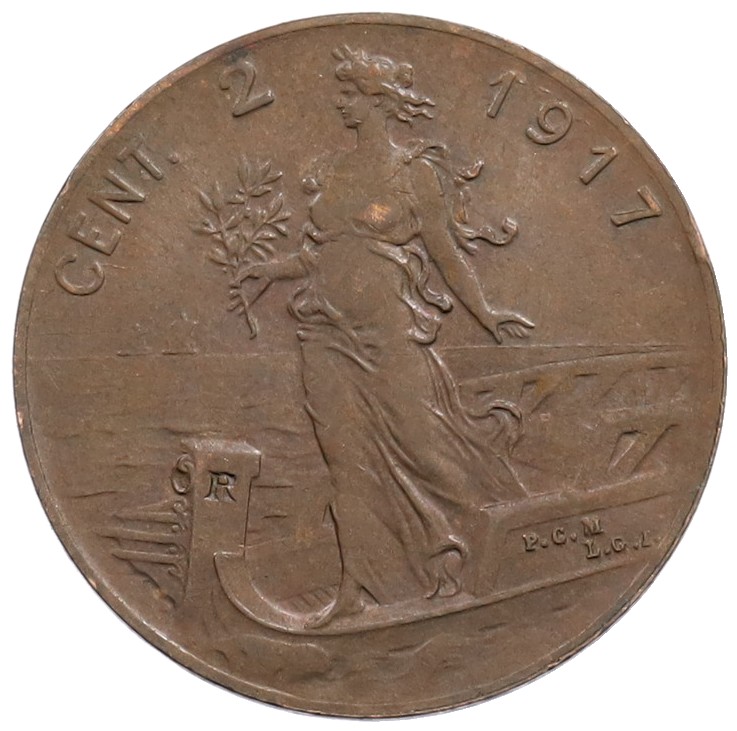 2 чентезимо 1917 года Италия — Фото №1