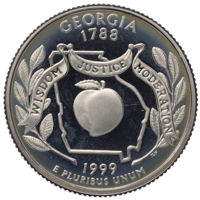 1/4 доллара (25 центов) 1999 года S США «Штаты и территории — Джорджия» — Фото №1