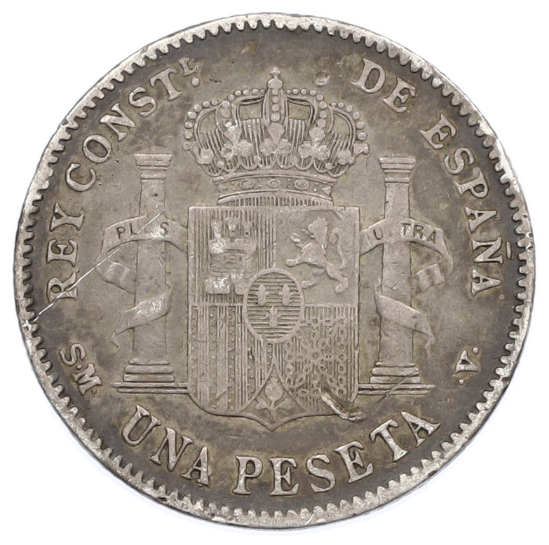 1 песета 1900 года Испания — Фото №2