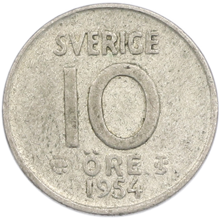 10 эре 1954 года Швеция — Фото №1