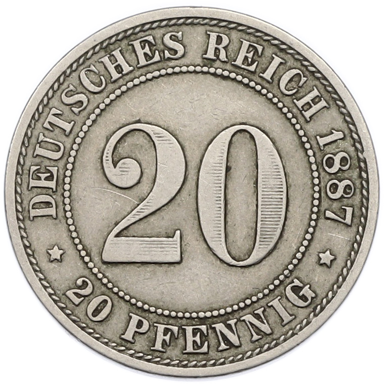 20 пфеннигов 1887 года E Германия — Фото №1