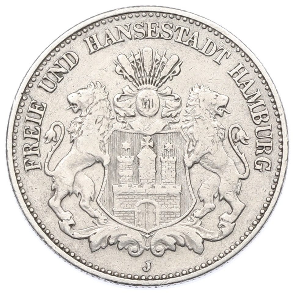 2 марки 1903 года Германия (Гамбург) — Фото №1