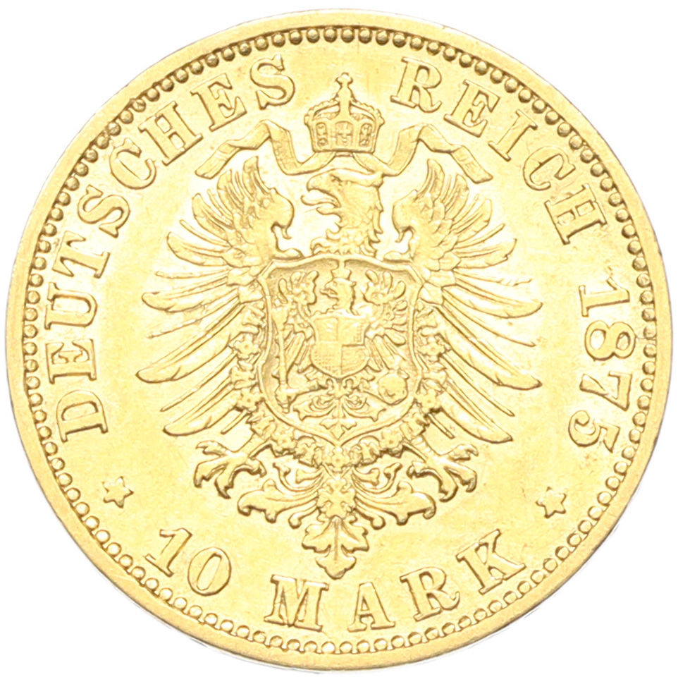 10 марок 1875 года C Германия (Пруссия) — Фото №2