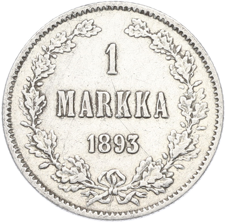 1 марка 1893 года Русская Финляндия — Фото №1