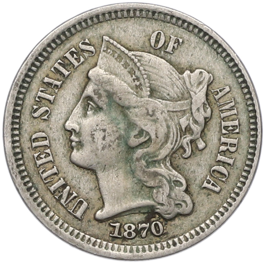 3 цента 1870 года США — Фото №1