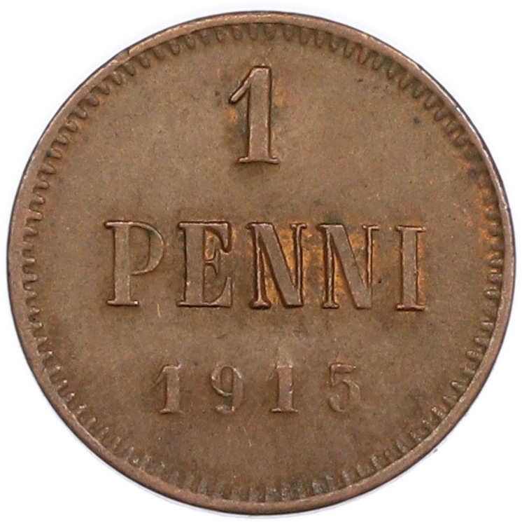 1 пенни 1915 года Русская Финляндия — Фото №1