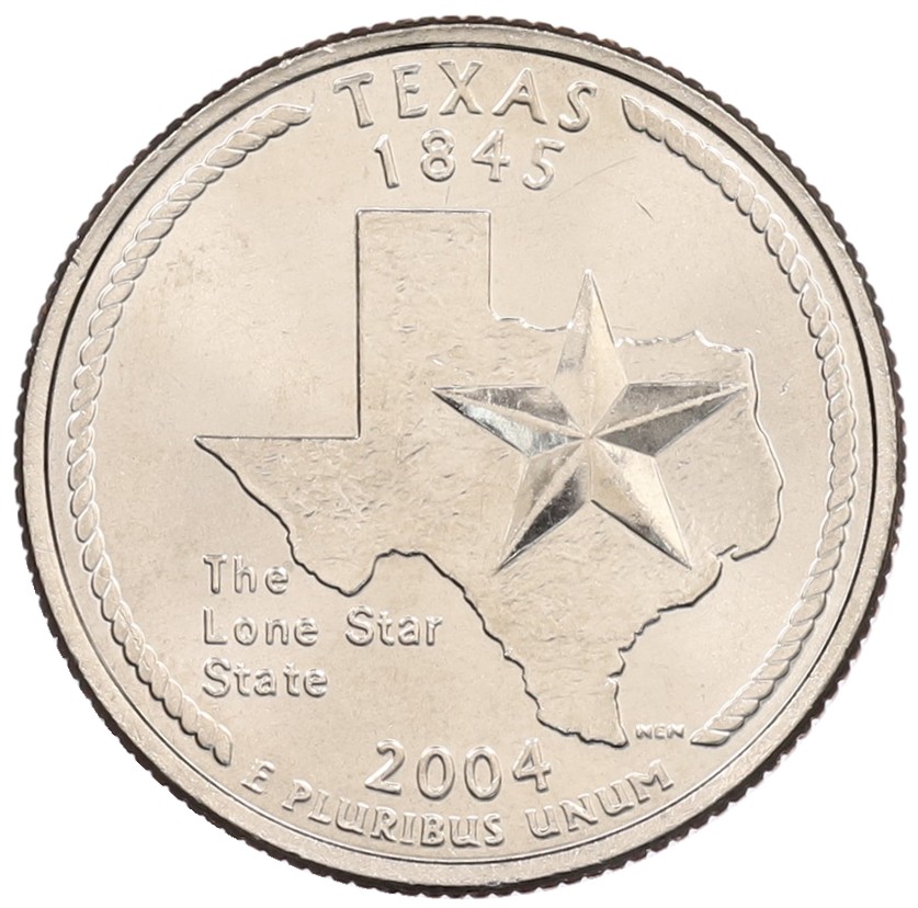 1/4 доллара (25 центов) 2004 года D США «Штаты и территории — Техас» — Фото №1