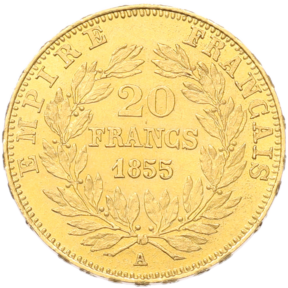 20 франков 1855 года Франция — Фото №1