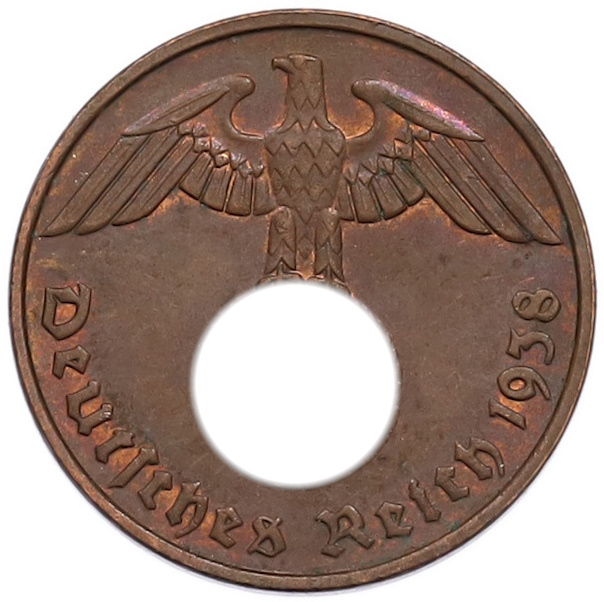 2 рейхспфеннига 1938 года E Германия — Фото №1