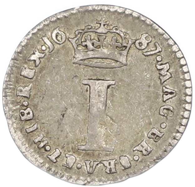 1 пенни 1687 года Великобритания (Яков II) — Фото №1