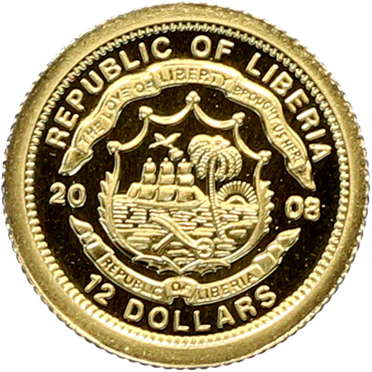 12 долларов 2008 года Либерия «Страны Европы — Ирландия» — Фото №2