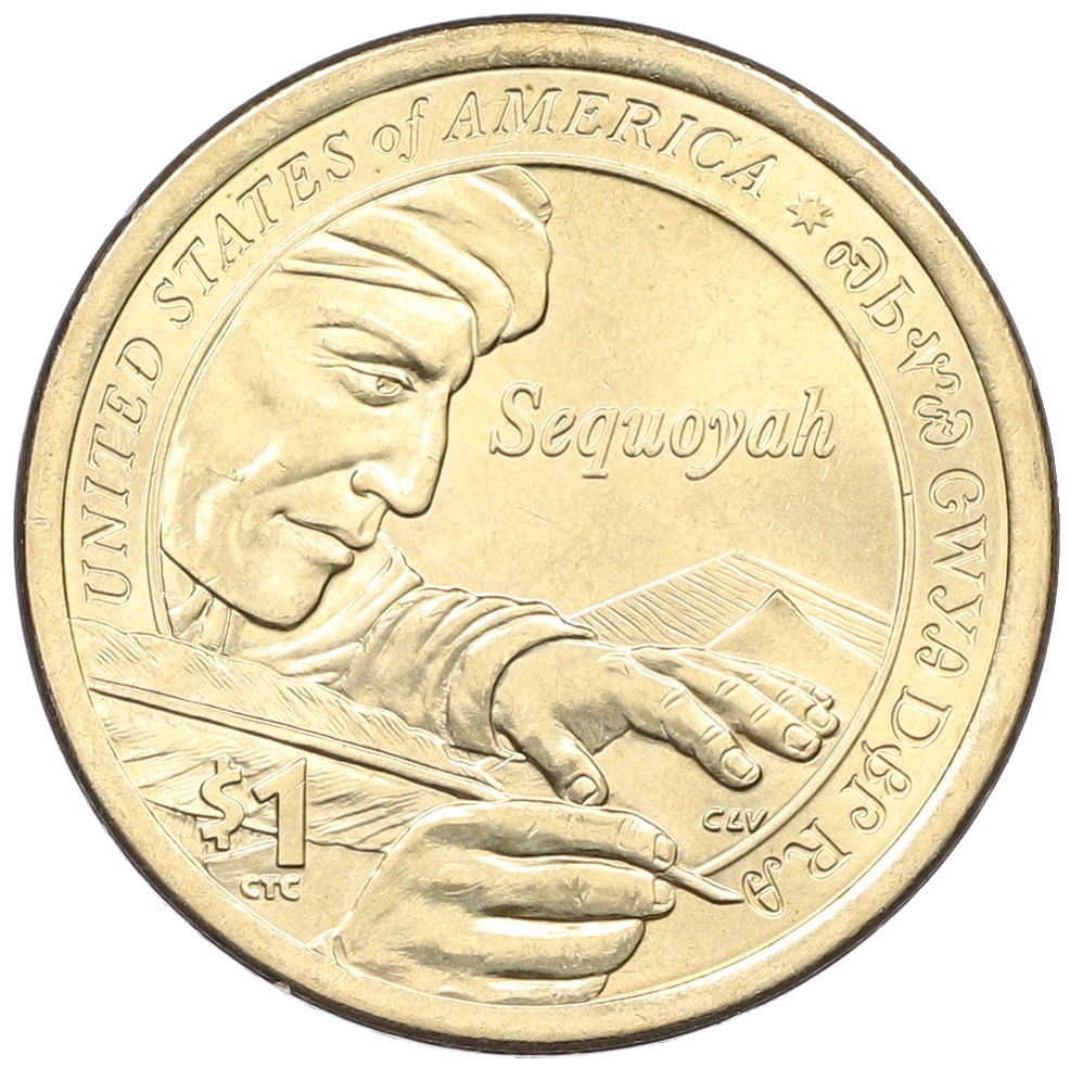 1 доллар 2017 года (P) США «Коренные американцы (Сакагавея) — Секвойя» — Фото №1