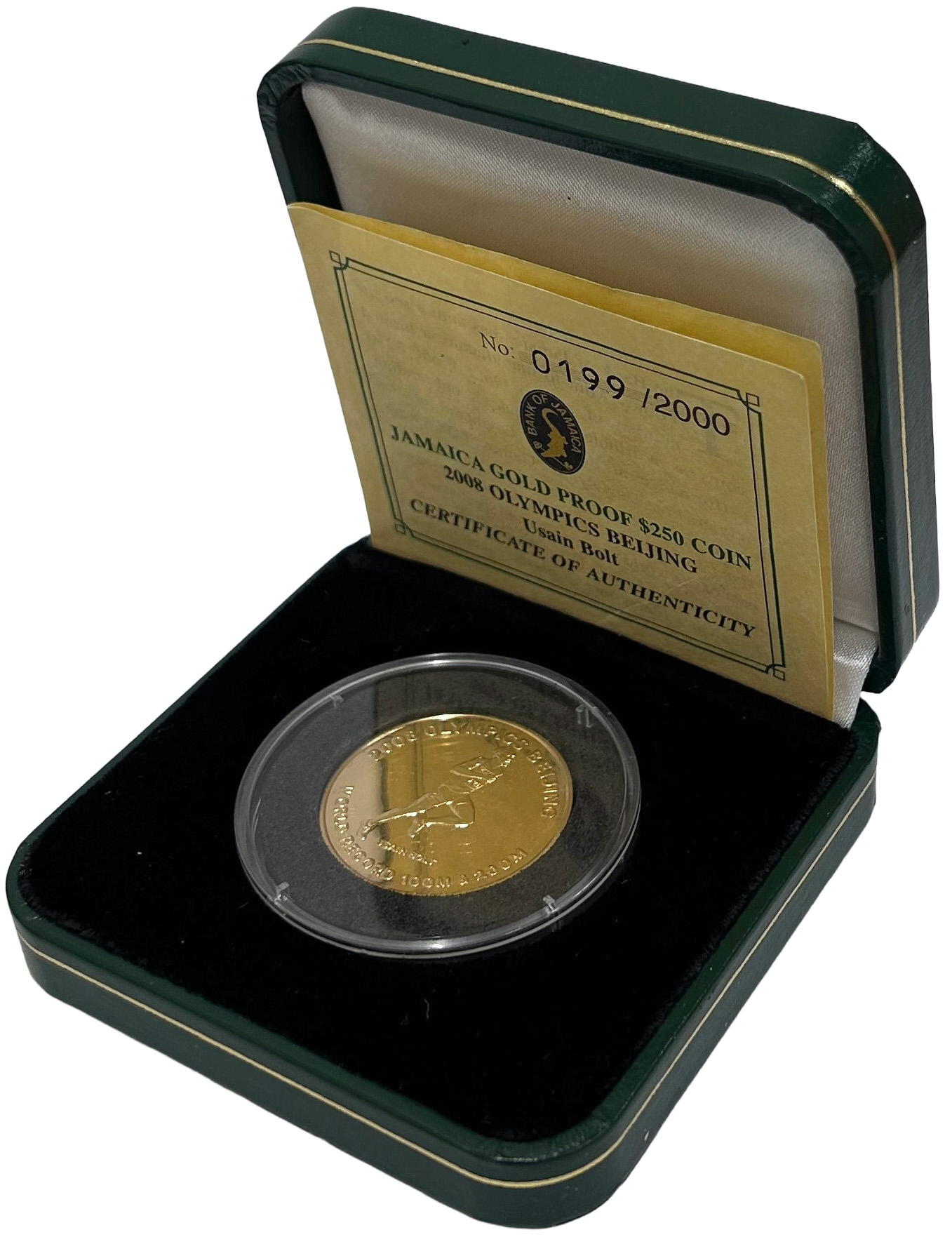 250 долларов 2008 года Ямайка «XXIX летние Олимпийские игры 2008 в Пекине — Усэйн Болт» — Фото №3