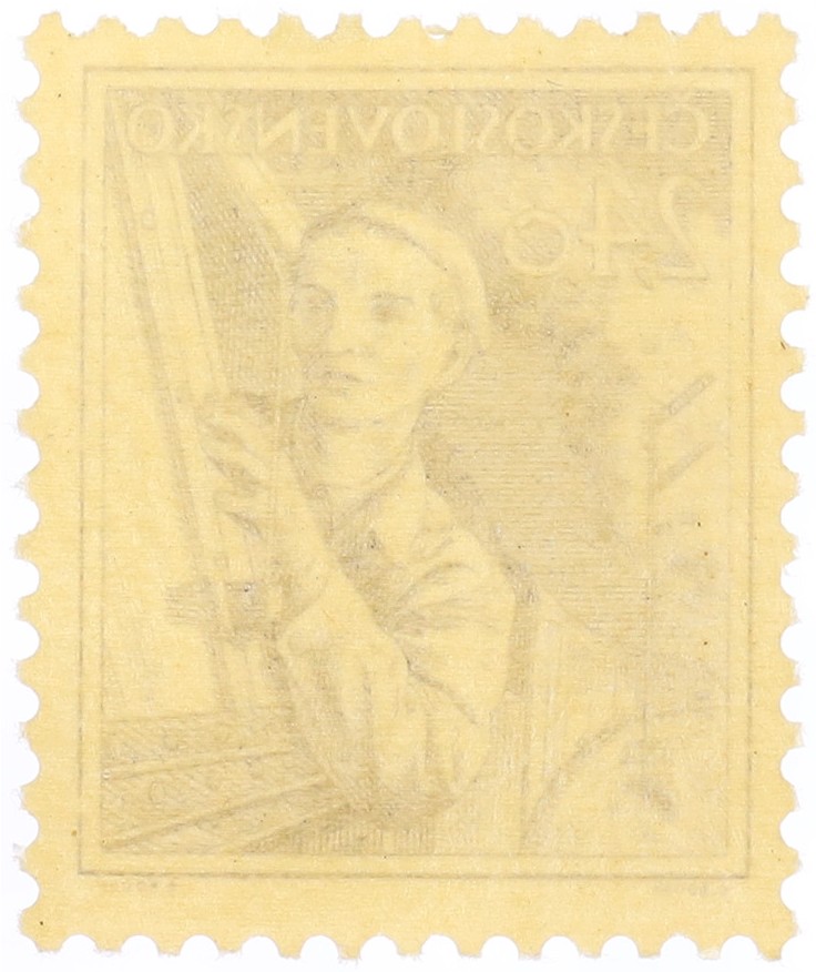 Почтовая марка 2.40 кроны 1954 года Чехословакия — Фото №2