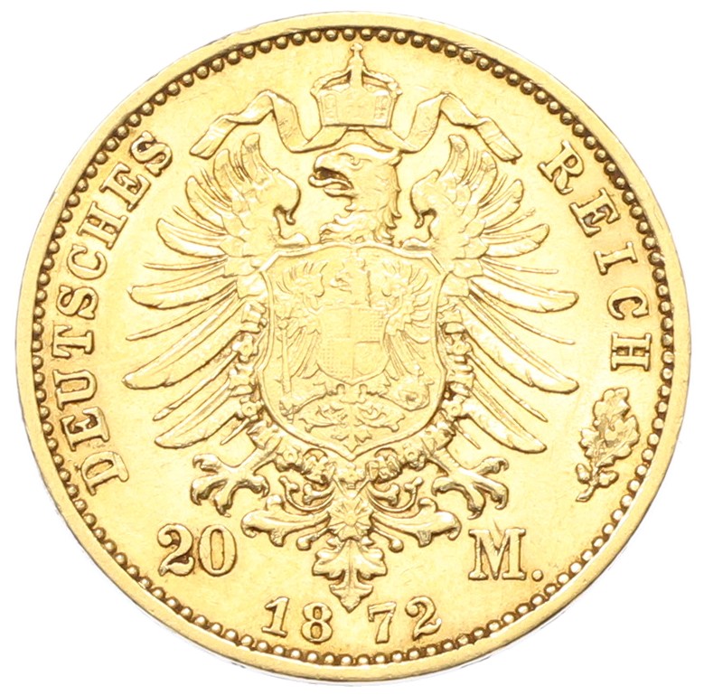 20 марок 1872 года А Германия (Пруссия) — Фото №2