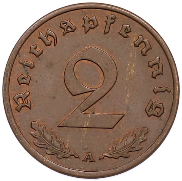 2 рейхспфеннига 1940 года A Германия — Фото №2