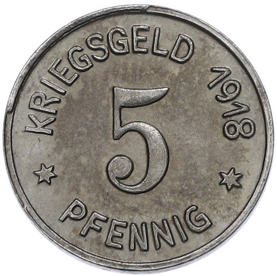 5 пфеннигов 1918 года Германия — город Зиген (Нотгельд) — Фото №2