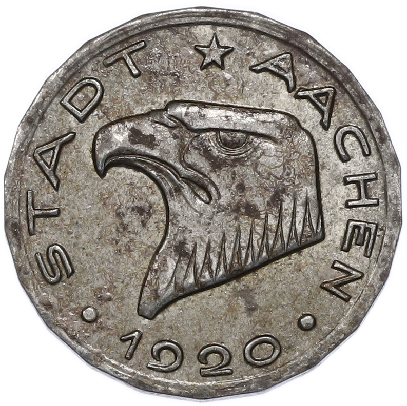 50 пфеннигов 1920 года Германия — город Аахен (Нотгельд) — Фото №1