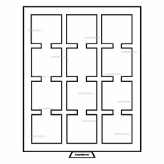 Кассета для хранения и презентации монет в капсулах "QUADRUM XL" на 12 ячеек, MB, LEUCHTTURM, 343230 — Фото №1