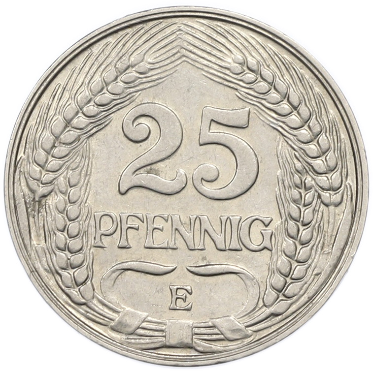 25 пфеннигов 1910 года E Германия — Фото №2