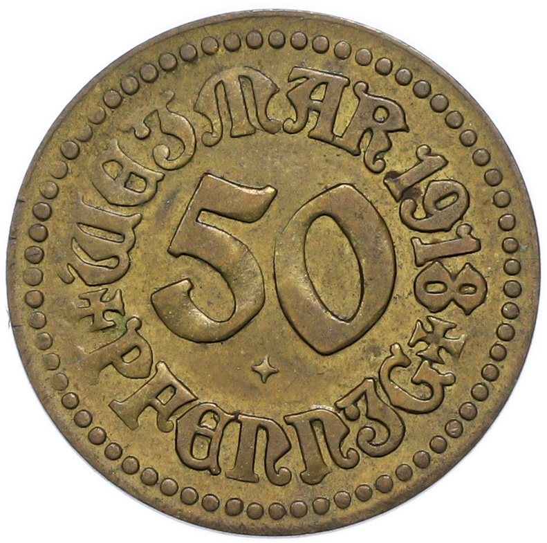 50 пфеннигов 1918 года Германия — город Веймар (Нотгельд) — Фото №2