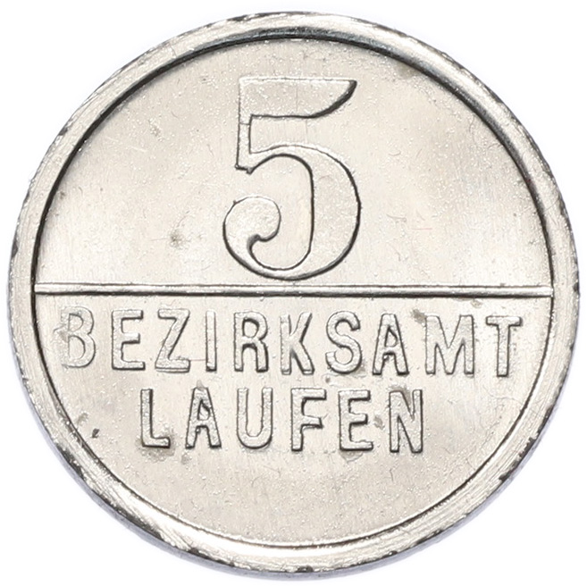 5 пфеннигов 1917 года Германия — округ Лауфен (Нотгельд) — Фото №2