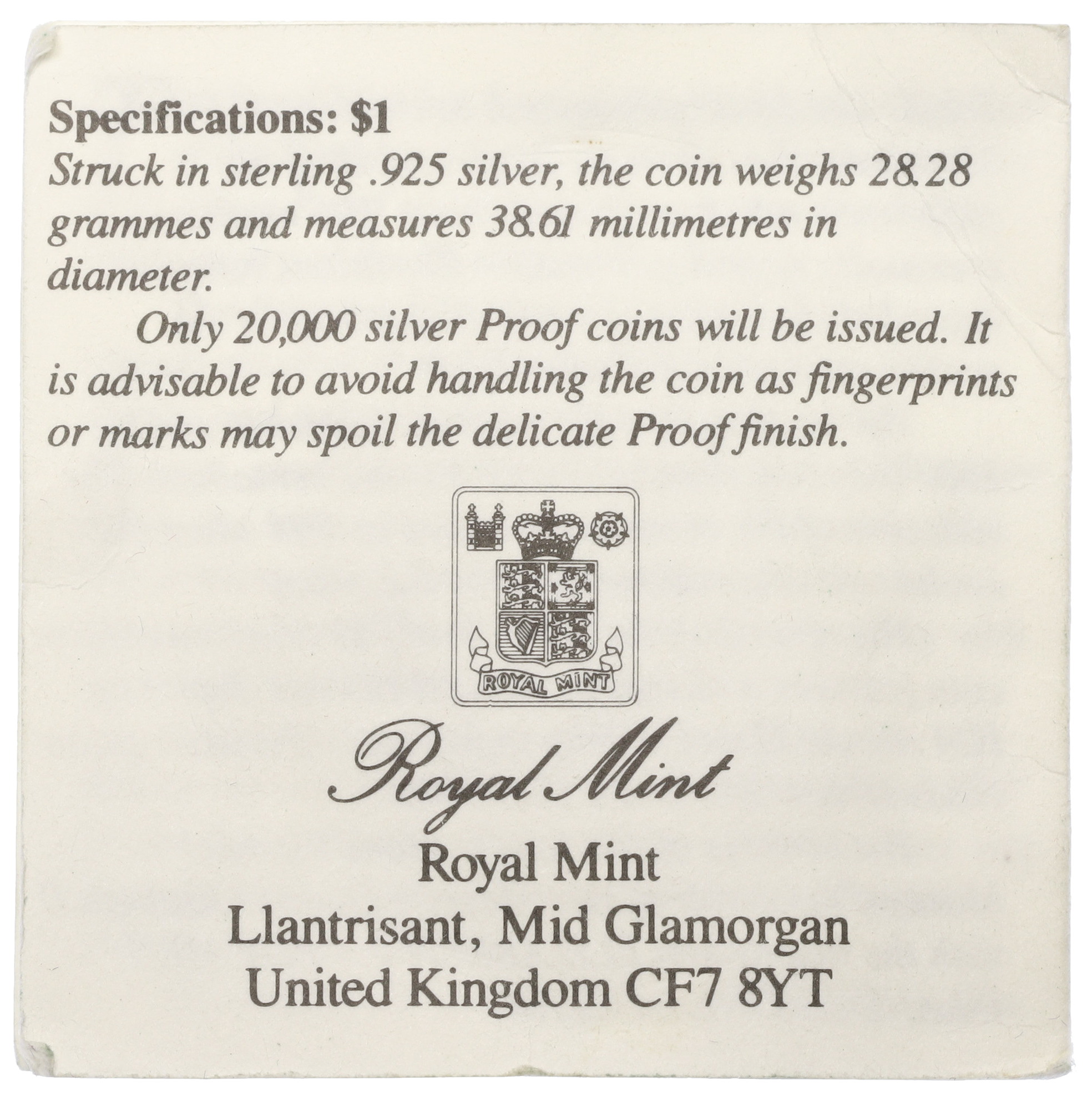 1 доллар 1989 года Острова Питкэрн «200 лет HMAV Bounty» — Фото №3