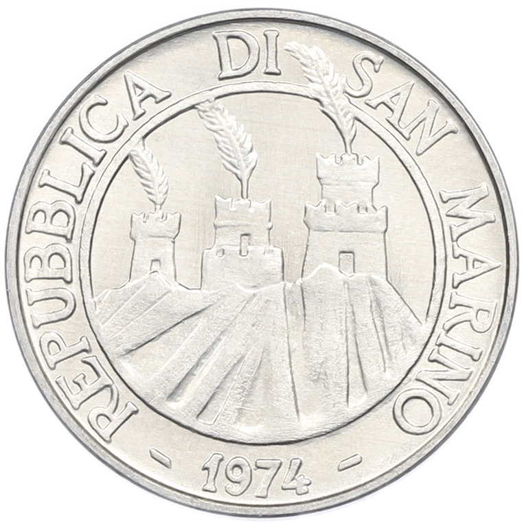 10 лир 1974 года Сан-Марино — Фото №2