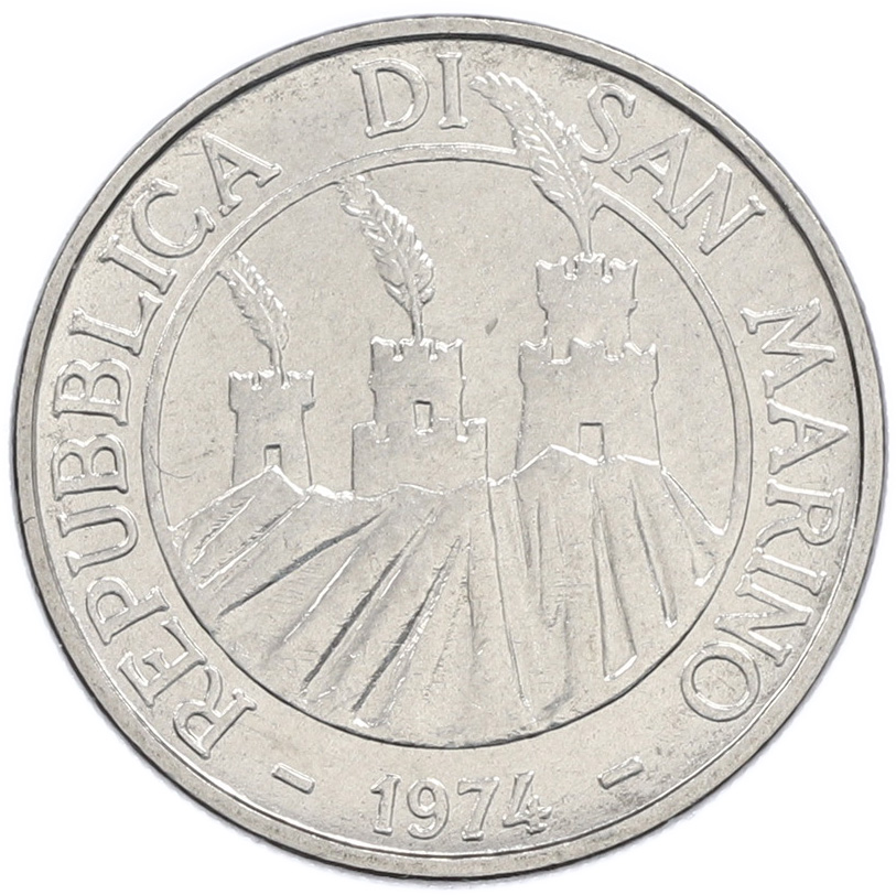 50 лир 1974 года Сан-Марино — Фото №2