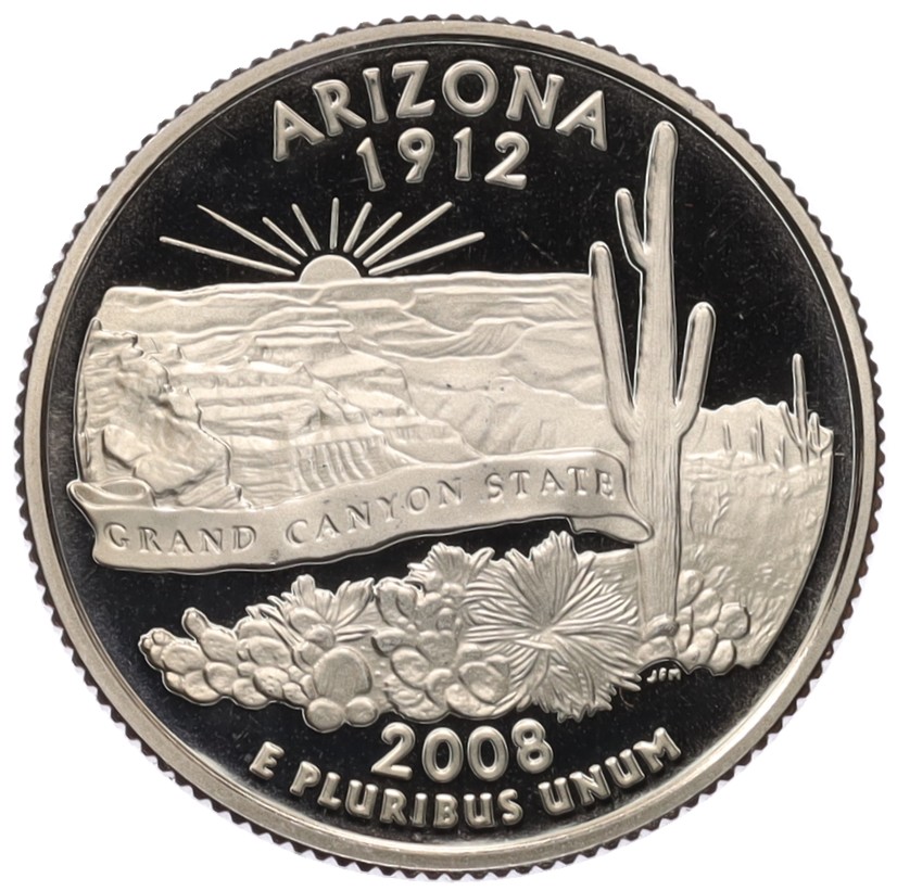 1/4 доллара (25 центов) 2008 года S США «Штаты и территории — Аризона» — Фото №1