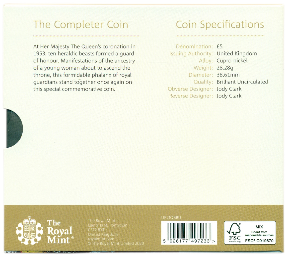 5 фунтов 2021 года Великобритания «Звери Королевы» — Фото №4