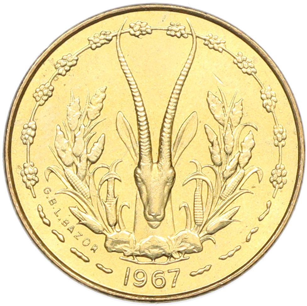 5 франков 1967 года Западно-Африканский валютный союз — Фото №1