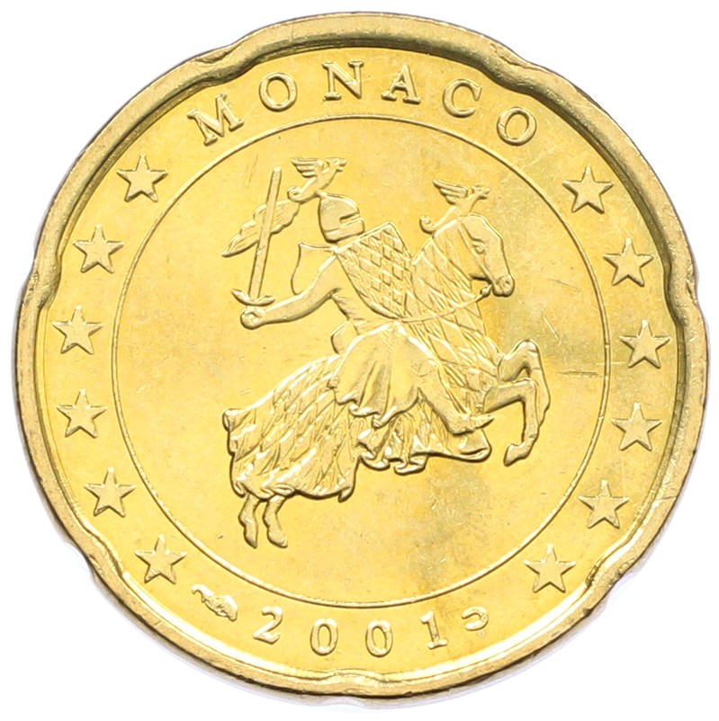 20 евроцентов 2001 года Монако — Фото №1