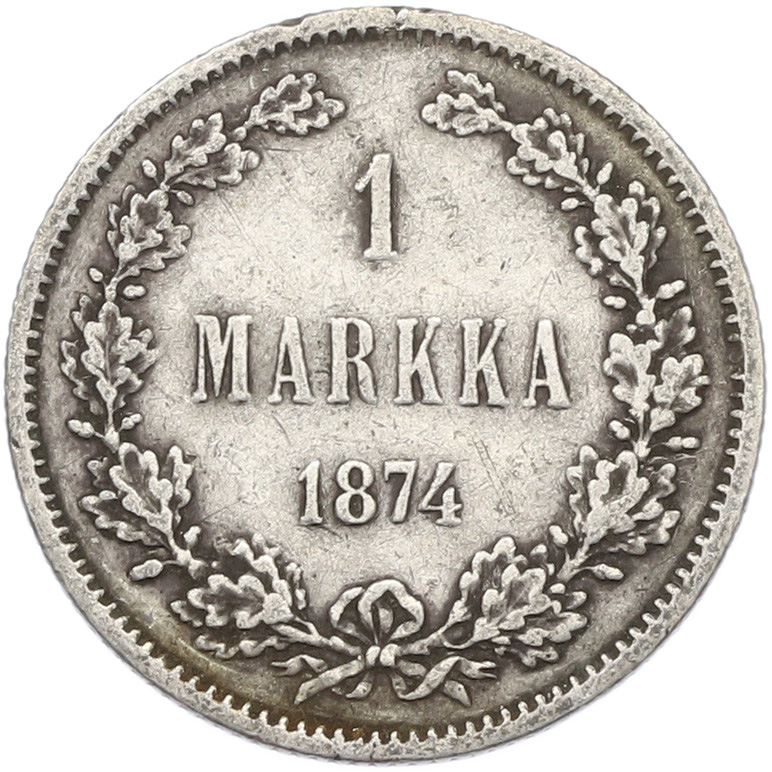1 марка 1874 года Русская Финляндия — Фото №1