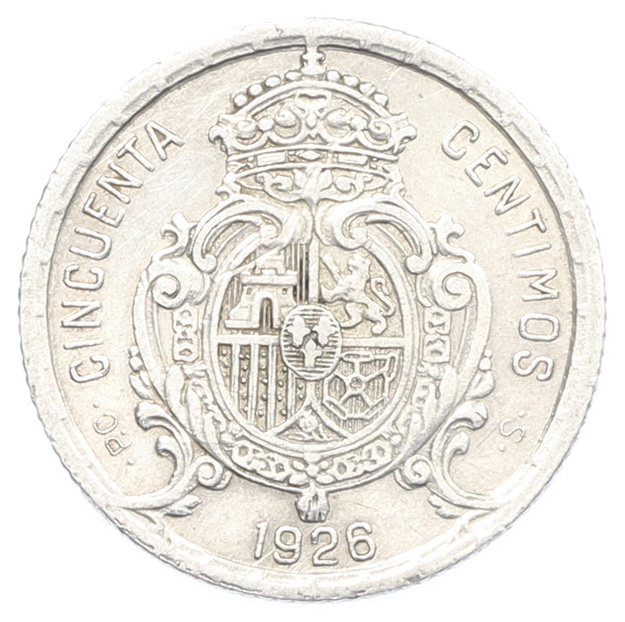 50 сентимо 1926 года Испания — Фото №2