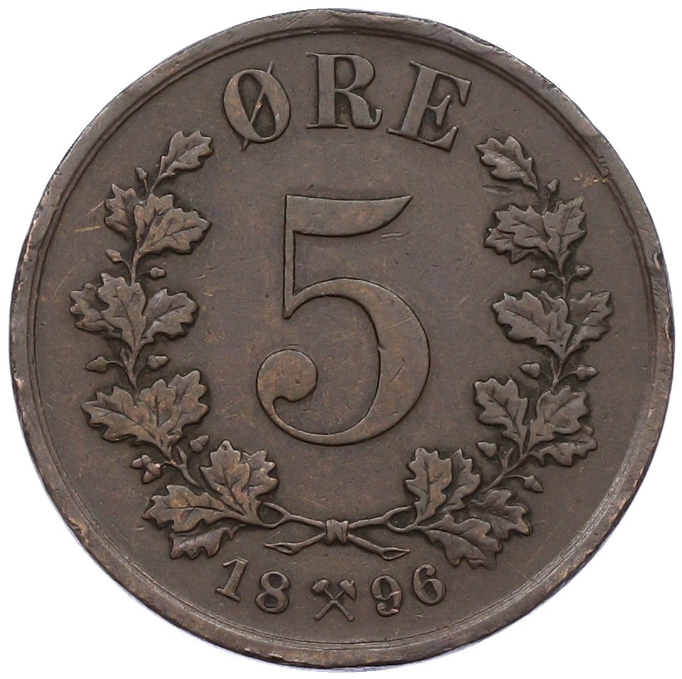 5 эре 1896 года Норвегия — Фото №1
