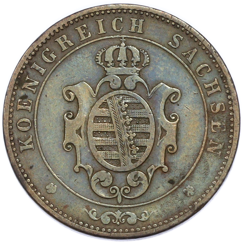 5 пфеннигов 1866 года Саксония — Фото №2