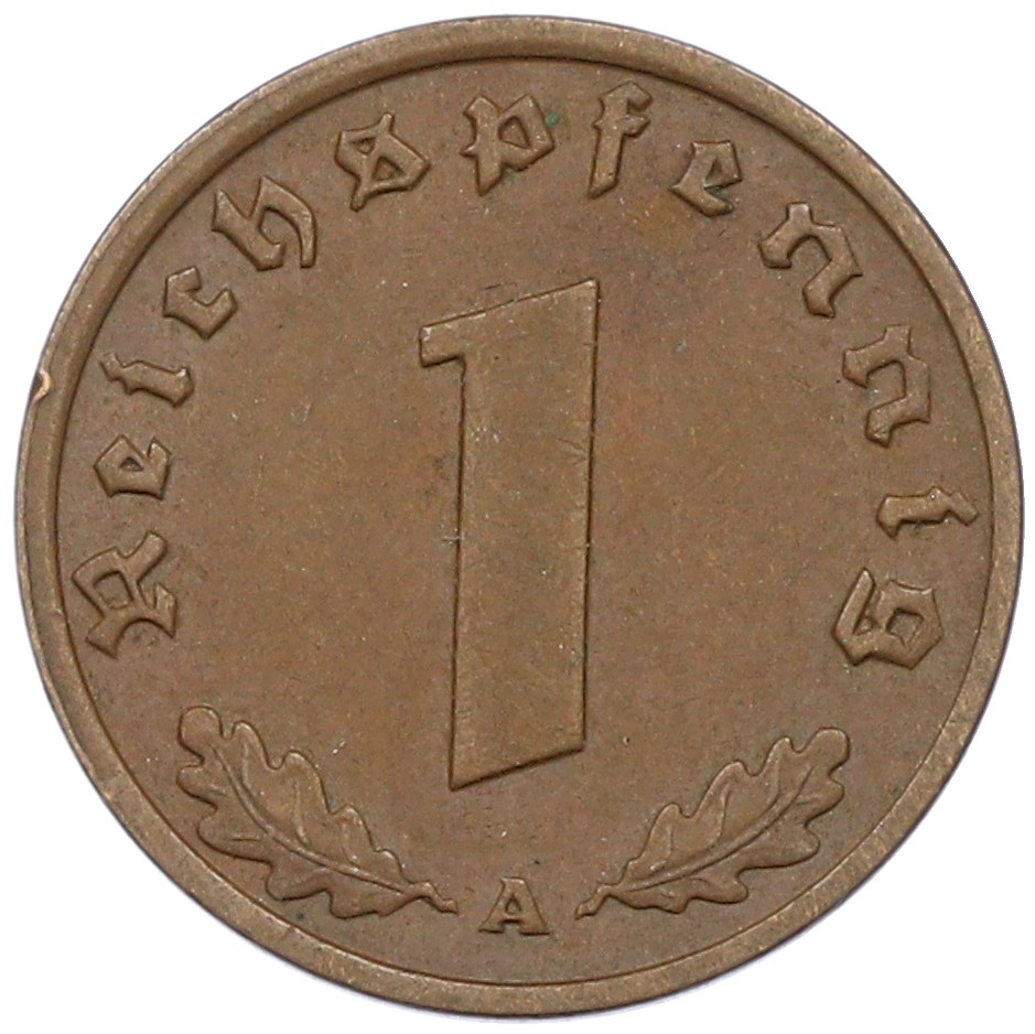 1 рейхспфенниг 1939 года А Германия — Фото №2