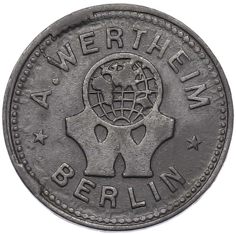 5 пфеннигов 1917 года Германия — Берлин (Нотгельд универмага A. Wertheim) — Фото №1