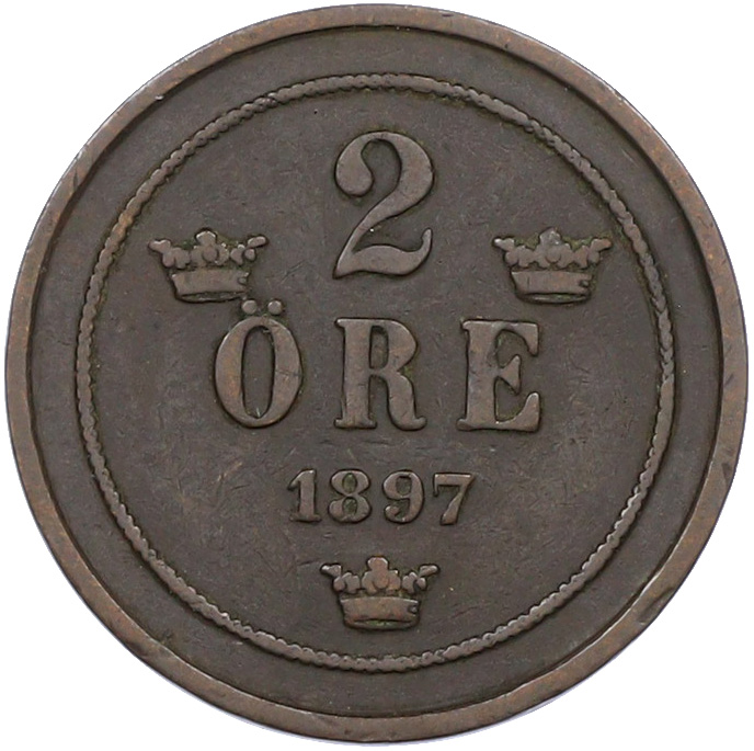 2 эре 1897 года Швеция — Фото №1