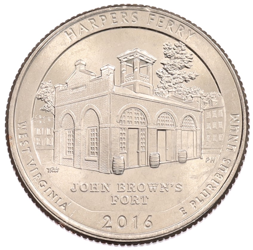 1/4 доллара (25 центов) 2016 года P США «Национальные парки — №33 Харперс Ферри» — Фото №1
