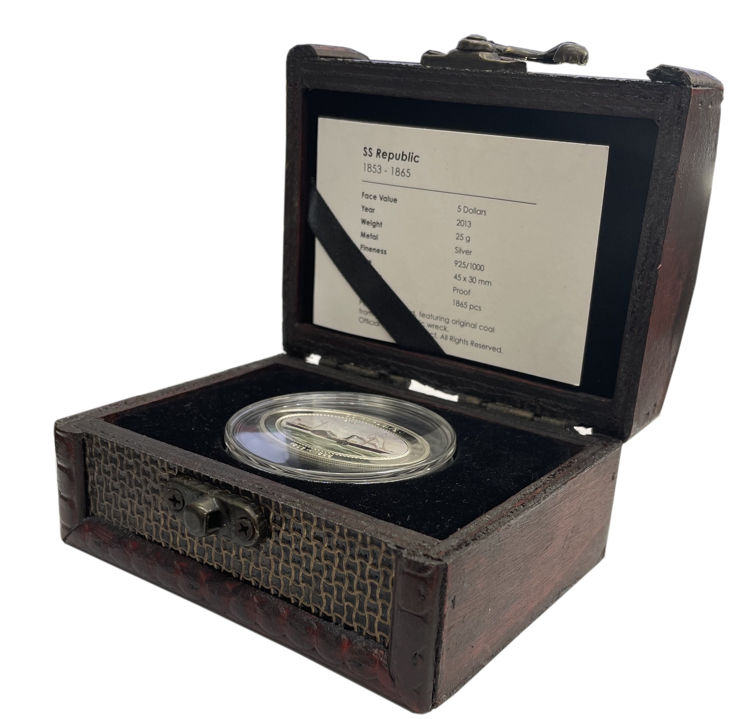 5 долларов 2013 года Острова Кука «Пароход SS Republic» — Фото №3