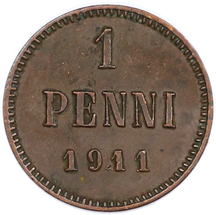 1 пенни 1911 года Русская Финляндия — Фото №1