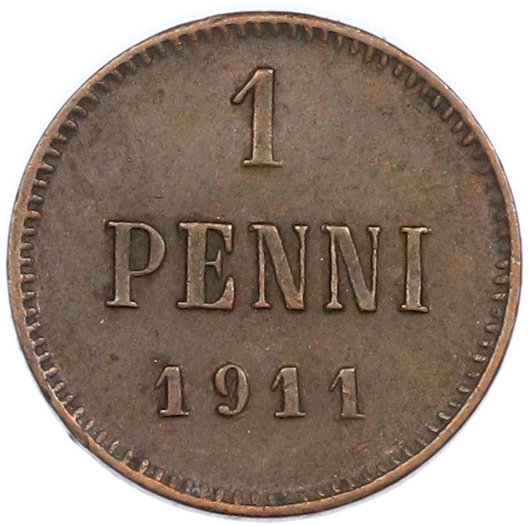 1 пенни 1911 года Русская Финляндия — Фото №1