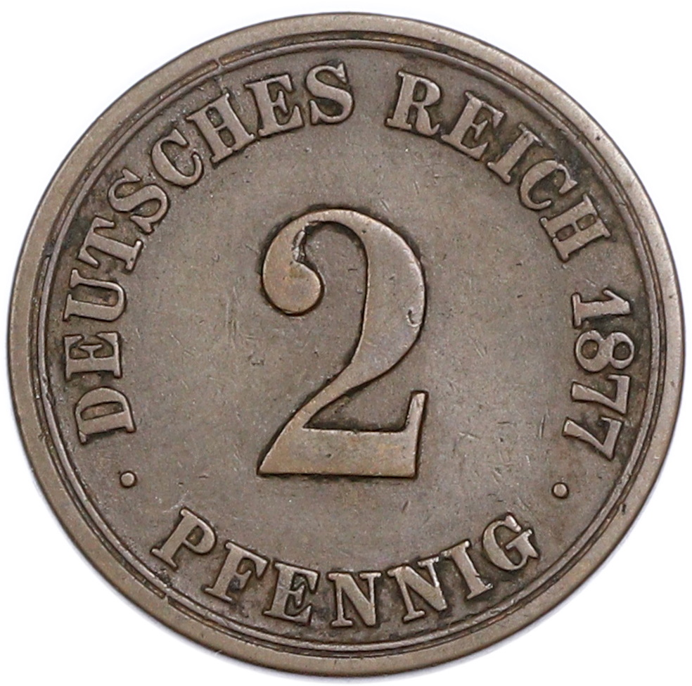 2 пфеннига 1877 года A Германия — Фото №1