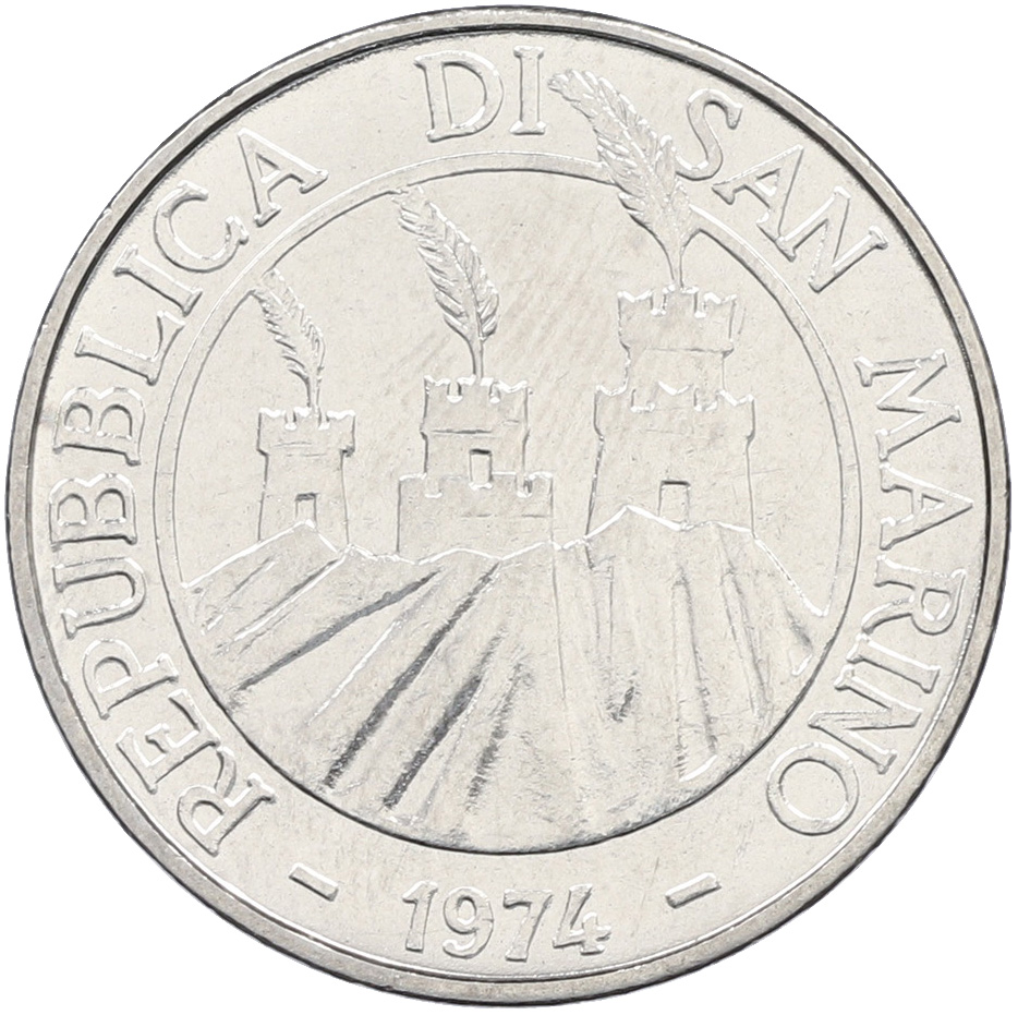 100 лир 1974 года Сан-Марино — Фото №2