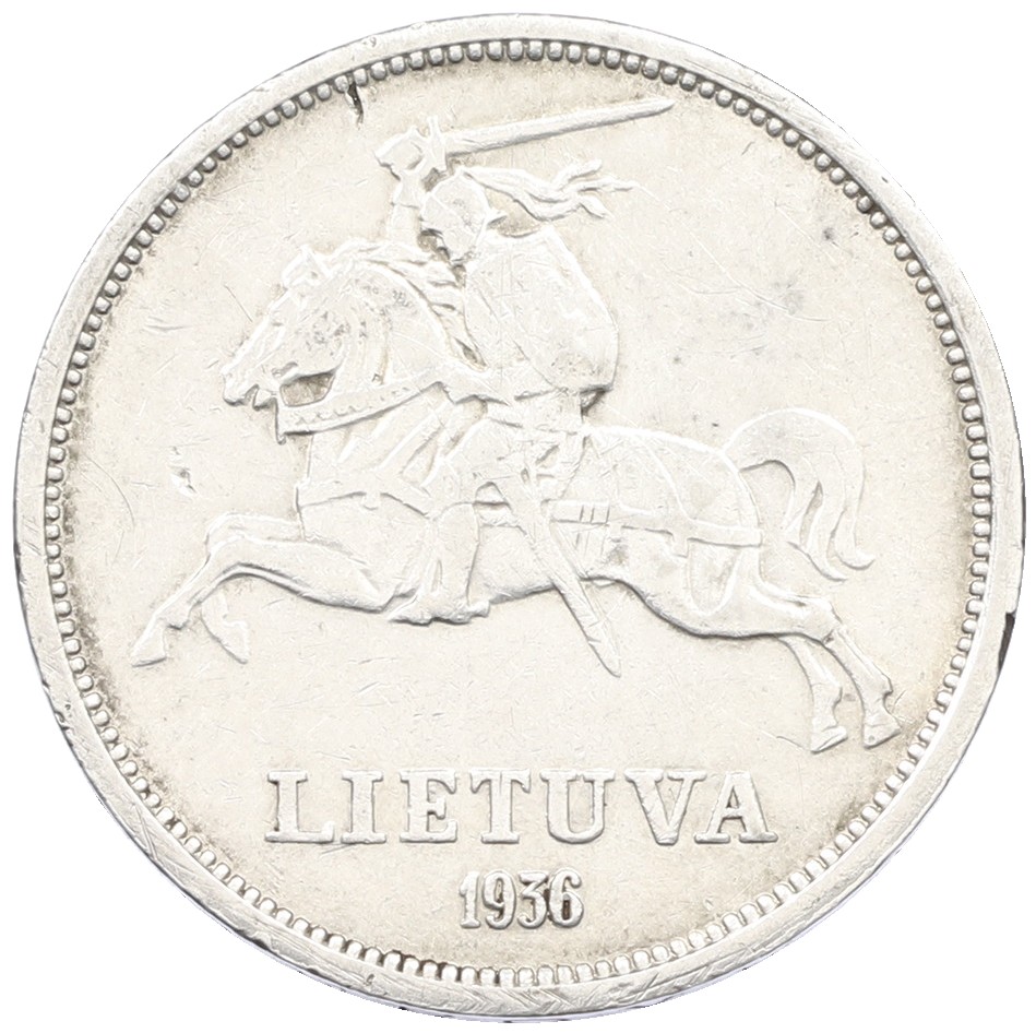 5 лит 1936 года Литва — Фото №2