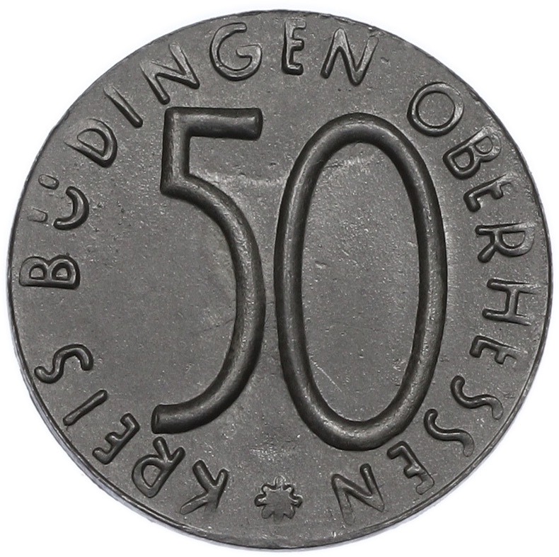50 пфеннигов 1917 года Германия — район Бюдинген (Нотгельд) — Фото №2
