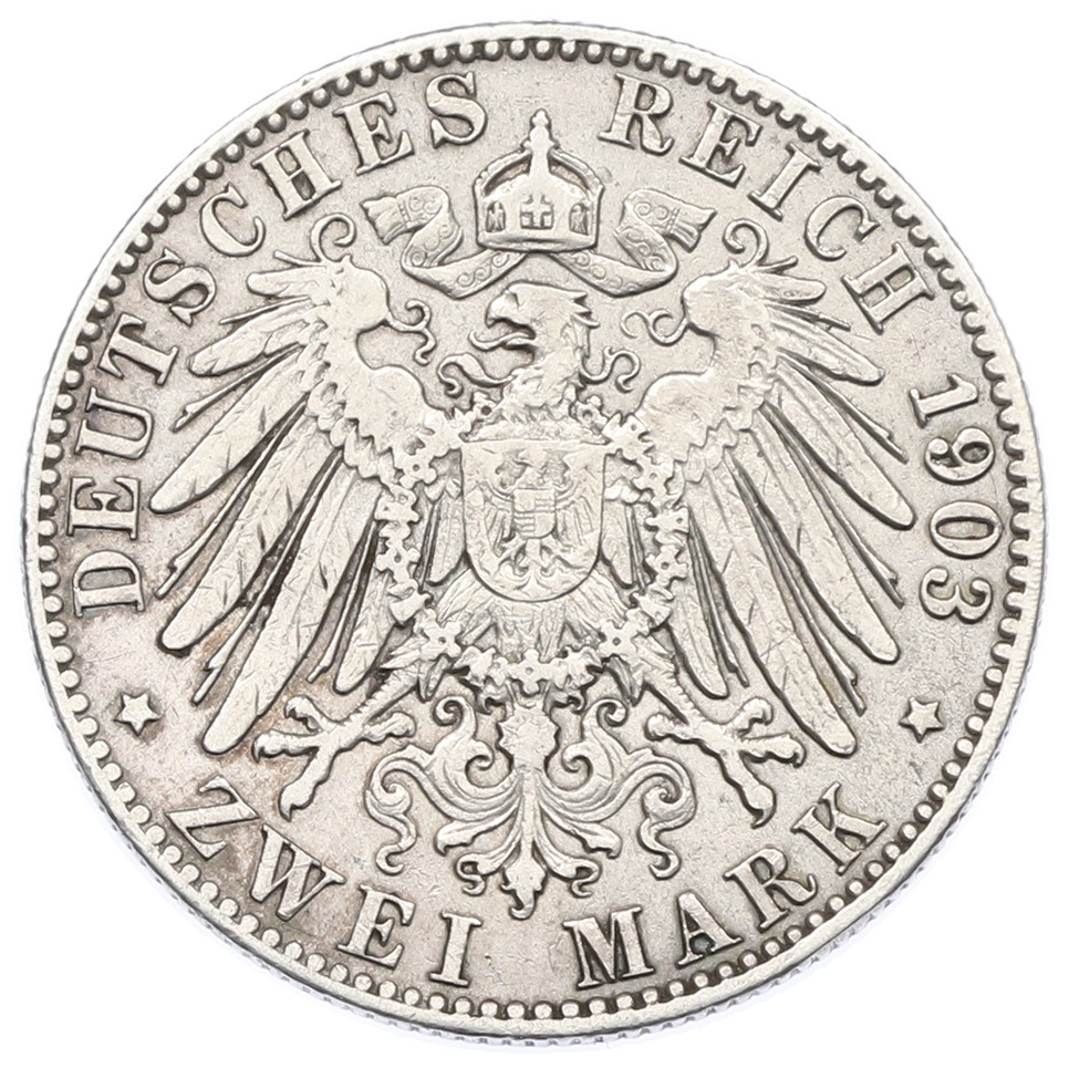 2 марки 1903 года Германия (Гамбург) — Фото №2